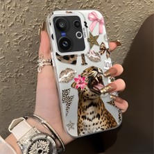 HONTINGA Vivo X200 Fe ile Uyumlu Kılıf Silikon Kenar Sert Arka Kamera Koruyucu Basitlik Anti Düşme Kamera Korumalı Leoparlı Desen Couple Telefon Kılıfı Kadın ve Erkek Için Uygundur K1-1375