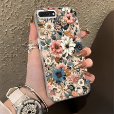 HONTINGA iPhone 7 Plus ile Uyumlu Kılıf Silikon Kenar Sert Arka Kamera Koruyucu Basitlik Anti Düşme Kamera Korumalı Çiçekli Desen Couple Telefon Kılıfı Kadın ve Erkek Için Uygundur K1-1374