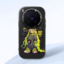 HONTINGA Vivo X300 Pro ile Uyumlu Kılıf Kamera Korumalı Düşüme Önleyici Kamera Koruyucu Siyah Yumuşak Silikon Couple Telefon Kılıfı Kız Desenli K4-0378