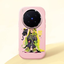 HONTINGA Vivo X300 Pro ile Uyumlu Kılıf Kamera Korumalı Düşüme Önleyici Kamera Koruyucu Pembe Yumuşak Silikon Couple Telefon Kılıfı Kız Desenli K4-0378