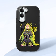 HONTINGA Vivo Y04 ile Uyumlu Kılıf Kamera Korumalı Düşüme Önleyici Kamera Koruyucu Siyah Yumuşak Silikon Couple Telefon Kılıfı Kız Desenli K4-0378