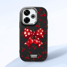 HONTINGA Xiaomi Redmi 13X ile Uyumlu Kılıf Kamera Korumalı Düşüme Önleyici Kamera Koruyucu Siyah Yumuşak Silikon Couple Telefon Kılıfı Fiyonk Desenli K4-0379