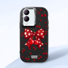 HONTINGA Vivo Y28 ile Uyumlu Kılıf Kamera Korumalı Düşüme Önleyici Kamera Koruyucu Siyah Yumuşak Silikon Couple Telefon Kılıfı Fiyonk Desenli K4-0379