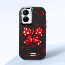 HONTINGA Vivo Y02S ile Uyumlu Kılıf Kamera Korumalı Düşüme Önleyici Kamera Koruyucu Siyah Yumuşak Silikon Couple Telefon Kılıfı Fiyonk Desenli K4-0379