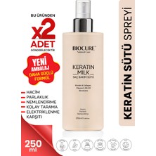 Biocure Keratin Collagen Saç Bakım Sütü, Saç Spreyi Hacim, Parlaklık Nemlendirme Kolay Tarama 2 Adet