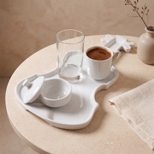 Güral Porselen Milano 5 Parça Altın Detaylı Porselen Kahve Takımı Seti