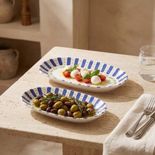Güral Porselen Kayısı Desenli 24 cm 2li Porselen Kayık Tabak Seti