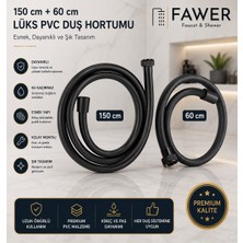 Pvc 150cm - 60cm Siyah Lüks Duş Hortumu Seti