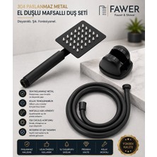 Siyah Mafsallı Duş Seti Metal El Duşlu - 409A