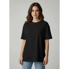 Lyvean Bisiklet Yaka Oversıze Kısa Kollu Tshirt