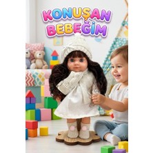 Farbu Oyuncak Lucia Girl Konuşan 35 cm - Etkileşimli Kolları Bacakları ve Kafası Et Kutulu Atkılı Oyuncak Bebek