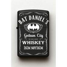 UltraMint Gotham City Temalı Kişiye Özel Isimli Siyah Metal Çakmak