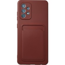 Bezos Galaxy A72 Kılıf Kelvin Kartvizitli Silikon - Bordo