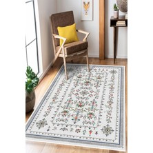 Pelura Halı Floral Elegance Desen Baskılı Kaymaz Yıkanabilir Salon Oturma Odası Mutfak Balkon Halısı Yolluk