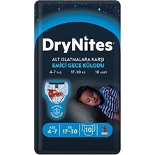 Huggies DryNites Erkek Emici Gece Külodu 4-7 Yaş 17-30 kg 10 Adet Külot