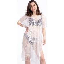 Pemilo Kadın 72736-4 Desenli Püsküllü Pareo