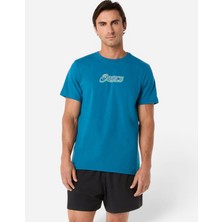 Asics Logo Graphic Tee Erkek Yeşil Kısa Kollu Tshirt 2031F334-400