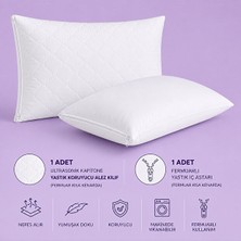 Yastık Kılıfı Iç Astarı 1 Adet ve Yastık Koruyucu Kılıf Alez 1 Adet 50X70 cm Fermuarlı
