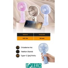 Feny FN-F60 Krem-Sarı Ultra Sessiz Kademeli 180 Derece Dönebilen Şarjlı 800MAH Masa Fanı 4"