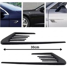 Oto Aksesuarcım Çamurluk Üstü Ventil Çizgili 30CM 2 Parça Siyah