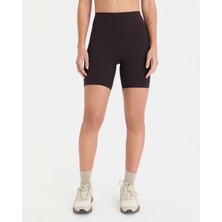 Ayma Active Kadın Mürdüm Mor Yüksek Bel Fitness Spor Motion Biker Şort