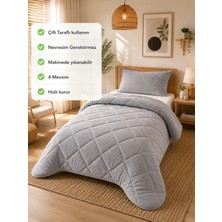 Ely Parker Renkli Yorgan Wellsoft Tek Kişilik-Çift Taraflı 155X215 Gri