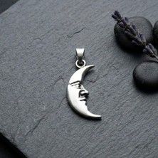 Ebrar Silver Gümüş Hilal Kolye Ucu 925 Ayar Gümüş Ay Figürlü Unisex Kolye Ucu