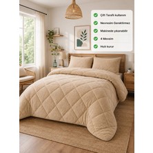 Ely Parker Renkli Yorgan Wellsoft Çift Kişilik-Çift Taraflı 195X215 Bej