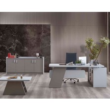 İyena Home Living Etna Ofis Makam Takımı MDF Malzeme ile Modern Dikdörtgen Şekil