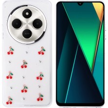 Alstrap Redmi Note 15 Pro 5g Uyumlu Parlak Şeffaf Silikon Kılıf Metal Desenli Darbe Emici Koruma