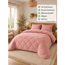 Ely Parker Renkli Yorgan-Wellsoft-Çift Kişilik-Çift Taraflı 195X215 Pembe