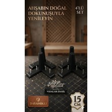 Legora Wood Design 15 cm Mobilya Ayağı Siyah 1. Sınıf Gürgen Ağacı Koltuk Baza Tv Ünitesi Yükseltme Ayakları 4'lü Set