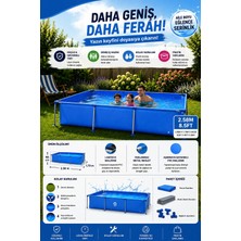 Hak-İş Oyuncak Avenli Prefabrik Dikdörtgen Havuz 258 x 179 x 66 cm Metal Çerçeveli Bahçe Havuzu