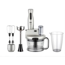 Fakir Mr Chef Quadro 1000 W Gümüş Blender Seti 990 ml Kapasite ve Çelik Bıçak Özelliği