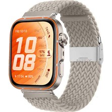 Sneezy Huawei Watch Fit 5 Pro Ile Uyumlu Metal Klipsli Solo Fiberlink Yumuşak Kumaş Örgü Kordon