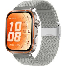Sneezy Huawei Watch Fit 5 Pro Ile Uyumlu Metal Klipsli Solo Fiberlink Yumuşak Kumaş Örgü Kordon