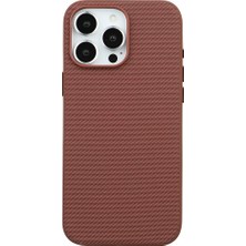 Casen iPhone 16 Pro Kahve Renk Gizli Magsafe Destekli Mikro Kabartma Dokulu Premium Kılıf