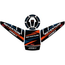 GP Kompozit KTM 250 Adventure 2020-2024 Uyumlu Tank Pad Seti Siyah-Mavi