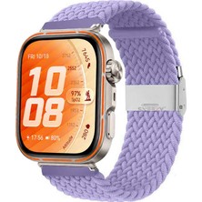 Sneezy Huawei Watch Fit 5 Pro Ile Uyumlu Metal Klipsli Solo Fiberlink Yumuşak Kumaş Örgü Kordon