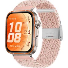 Sneezy Huawei Watch Fit 5 Pro Ile Uyumlu Metal Klipsli Solo Fiberlink Yumuşak Kumaş Örgü Kordon