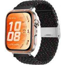 Sneezy Huawei Watch Fit 5 Pro Ile Uyumlu Metal Klipsli Solo Fiberlink Yumuşak Kumaş Örgü Kordon