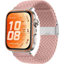 Sneezy Huawei Watch Fit 5 Pro Ile Uyumlu Metal Klipsli Solo Fiberlink Yumuşak Kumaş Örgü Kordon