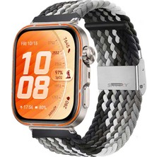 Sneezy Huawei Watch Fit 5 Pro Ile Uyumlu Metal Klipsli Solo Fiberlink Yumuşak Kumaş Örgü Kordon