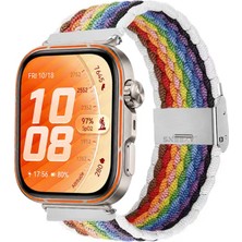 Sneezy Huawei Watch Fit 5 Pro Ile Uyumlu Metal Klipsli Solo Fiberlink Yumuşak Kumaş Örgü Kordon