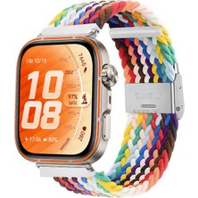 Sneezy Huawei Watch Fit 5 Pro Ile Uyumlu Metal Klipsli Solo Fiberlink Yumuşak Kumaş Örgü Kordon
