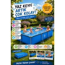 Hak-İş Oyuncak Avenli Prefabrik Dikdörtgen Havuz Filitre Pompalı Set 300 cm x 207 cm x 66 cm