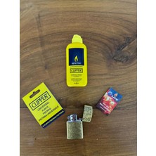 UltraMint Gümüş Renkli Benzinli Çakmak Seti, Kapaklı, 80 Ml, Çakmak Taşı ve Fitil Hediye
