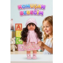 Farbu Oyuncak Lucia Girl Konuşan 35 cm - Etkileşimli Kolları Bacakları ve Kafası Et Kutulu Atkılı Oyuncak Bebek
