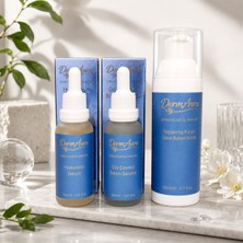 DermAura Premium Anti Aging Bakım Seti | Gece Boyunca Nem, Bakım ve Göz Çevresi Desteği Sunan 3'lü Cilt Bakım Rutini