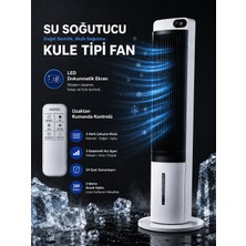 Deanb Sessiz Kule Tipi Hava Soğutucu 40 Inç 70W 3l Su Tanklı LED Dokunmatik Ekranlı Vantilatör Fan